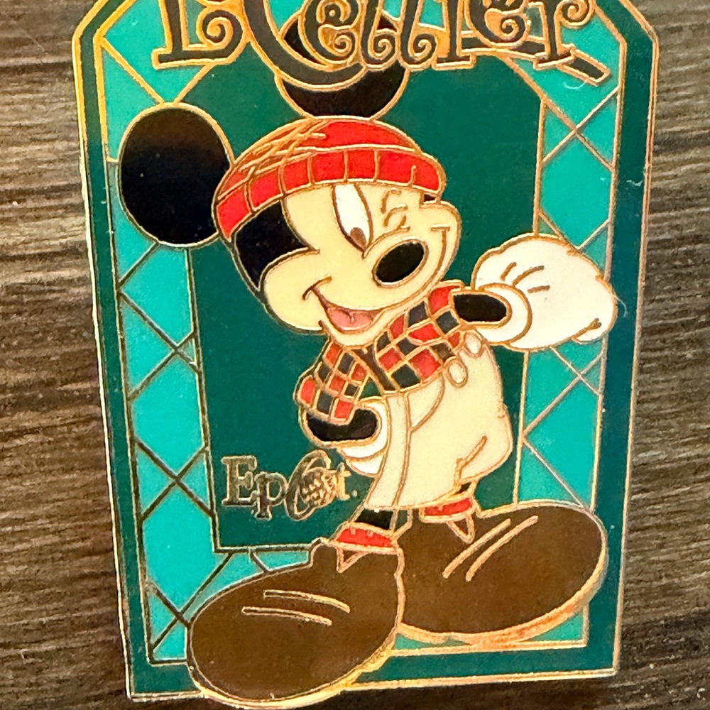 Disney Le Cellier Mickey Mouse Teal Green Red Gold Enamel Pin